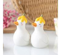Daisy & Duck Ceramic Salt & Pepper Shakers - Cute Spring Table Decor