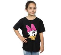 Daisy Duck Head Painted Cotton T-Shirt Disney Black 7-8 Years