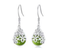 Daisy Earrings for Women 925 Sterling Silver Peridot Dangle Drop Earrings Hypoallergenic Daisy Flowers Jewellery for Women Girls