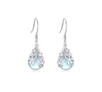 Daisy Earrings Moonstone Earrings for Women 925 Sterling Silver Daisy Dangle Earrings Flowers Moonstone Drop Earrings Hypoallergenic Daisy Jewellery for Women Girls