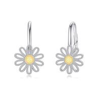 Daisy Earrings Sterling Silver Leverback Daisy Flower Jewellery Gifts for Women Mum
