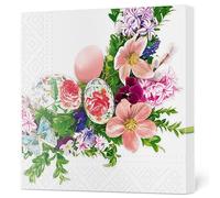 Daisy Easter 3-Ply Tissue Paper Napkins Decorative Serviettes for Decoupage 33cm x 33cm (Pack of 20) (Photo Wreath with Eggs)