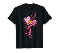Daisy Faith Pink Flower Breast Cancer Awareness T-Shirt