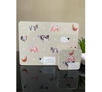 Daisy Farm Placemats and Coasters Set Set of 6 Table Placemats & 6 Drink Coasters Non Slip Washable Heat Resistant Country Floral Table Decor