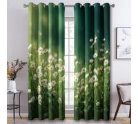 Daisy Field Blackout Curtains for Bedroom Living Room, Natural Flower Curtains Eyelet 54 Drop Home Decor, Patterned Window Drapes, 66x54 Inch 2 Panels A-M18