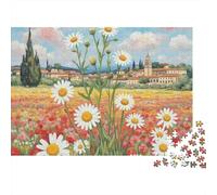 Daisy Field European Town Jigsaw Puzzle for Adults 1000 Piece Paper Puzzle Game Relaxing Gift 52x38cm/1000pcs