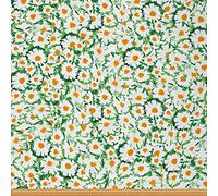 Daisy Floral Fabric by The Yard,Watercolor Chamomile Flowers Upholstery Fabric for Chairs Sofa,Summer Wild Botanical Fabric Waterproof,Fabric for DIY Projects,3 Yards,(L276*W150cm) Green Orange