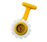 Daisy Floral Funky Yellow Silicone Nurse Doctor Tunic Brooch FOB Watch