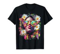 Daisy Flower Abstract Colorful Motif Sunglasses Art Daisy T-Shirt