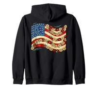 Daisy Flower American Flag Design for Nature Lovers Zip Hoodie