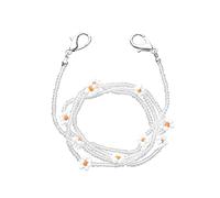 Daisy Flower Beads Sunglasses Lanyards Holder Chain Necklace Anti-Lost Strap, White, 70 cm