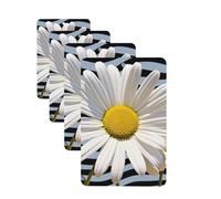 Daisy Flower Car Air Fresheners Cards Set of 4 Pieces Personalized Car Fresheners Gifts for Men Women Auto Aromatherapy Tablets Hanging Scented Cards for Wardrobe Bathroom