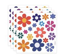 Daisy Flower Car Stickers - 73 Pcs, Car Decoration Stickers, Instagr-am-Style Bumper Sticker,Cars Body Decals | Retro Floral Print Pink Girl's Bedroom Wallpaper for SUV Bus Window Wall Laptop