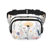 Daisy Flower Double Layer Waist Bag Pack Floral Colorful Bum Bag Fanny Pack for Men Women, Adjustable Belt Bag for Travel Hiking Running Cycling Festival