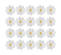 Daisy Flower Embroidery Patches,Sew On Patches DaisyFlower Applique Patches | 4cm Daisy Flower Embroidery Clothes Stickers Sew On Badges for DIY Backpack Hat Jeans Jackets Applique Crafts 20Pcs