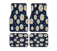 Daisy Flower Floral Pattern Car Floor Mats Set of 4