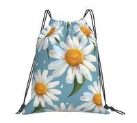 Daisy Flower Flower Women Men Pe Bag Waterproof String Backpack Large Drawstring Backpack For Sports Climbing Picnic