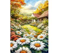 Daisy Flower Landscape 500 Piece Jigsaw Puzzle for Adults, Creativity, Challenging and Difficult Puzzle, Brain Teaser Puzzles for Adults 500 Pieces for The Whole for Women, Men