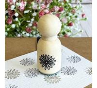 Daisy Flower Mini Rubber Stamp, Ink Stamp for Cards Envelopes Scrapbook, Wooden Floral Stamp, DIY Tags Crafts, Wedding Crafts