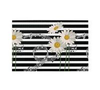 Daisy Flower Musical Note Stripe Pattern, 1000 Pieces Jigsaw Puzzles, Wooden Jigsaw Family Game Wall Decor for Adults Teens