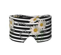 Daisy Flower Musical Note Stripe Pattern, Full Eye Covers Light Blocking Eye Mask Sleep Eye and Ear Muffs