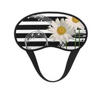 Daisy Flower Musical Note Stripe Pattern, Full Eye Covers Light Blocking Eye Masks Blackout Sleep Eye Muffs