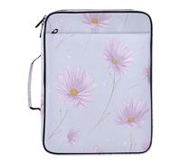 Daisy Flower Pastel Purple File Folder with Zipper 7 Pockets A4 Letter Size with Zipper Closure for Office Wide File Folders