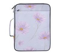 Daisy Flower Pastel Purple File Jackets 7 Pockets A4 Letter Size with Zipper Closure for Home Office Organizer with Pockets para guardar