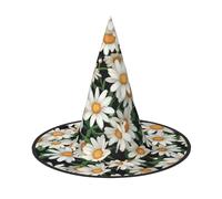 Daisy Flower Pattern Print Halloween Hat, Lightweight For Halloween Party/Carnival, One Size Fits Most