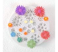 Daisy Flower Polymer Clay Molds, 13 Cavity Miniature Clay Molds Silicone Daisy Mold Clays Mold for Crafts Air Dry for DIY Jewelry Making Cake Decoration and Earrings