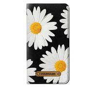 Daisy flower PU Leather Flip Case Cover For iPhone 11 Pro PU Leather Flip Case Cover For iPhone 11 Pro with Personalized Your Name on Leather Tag