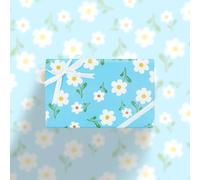 Daisy Flower Wrapping Paper 4 PCS,Blue Floral Gift Wrap Paper For Baby Boy Girls,Bluey Wrapping Paper 20 x 28 inches For Birthday Wedding Spring Baby Shower Anniversary All Occasion