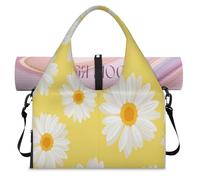 Daisy Flower Yellow Sports Duffel Bag for Women Men Daisy Weekend Overnight Bag with Shoe Compartment Shoulder Tote Luggage Bag for Yoga Gym Travel