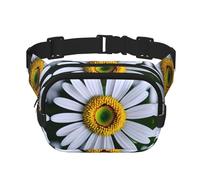 Daisy Flower Zipper Fanny Pack, Crossbody Bags with Adjustable Strap for Jogging, Cycling