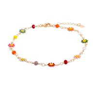Daisy Flowers Anklet, Premium Copper Acrylic Daisy Anklet Jewelry Accessories Fashionable Anklet Decoration Birthday Valentine's Day Christmas Day Present for Women Girls(Colorful)