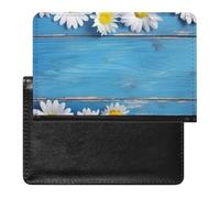 Daisy Flowers Blue Wooden Passport Cover Protector Rfid Blocking Passport Holder Id Card Holder Secure Travel Wallet Organizer for Passport Tickets Credit Cards, style, One size, Style, One size