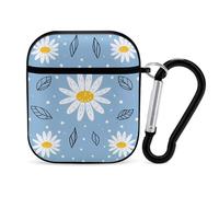 Daisy Flowers Earphone Case PC Bluetooth Headphone Case Compatible with Airpods 1/Airpods 2 Black-style