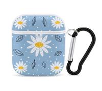 Daisy Flowers Earphone Case PC Bluetooth Headphone Case Compatible with Airpods 1/Airpods 2 White-style