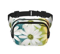 Daisy Flowers in Different Featured Framed Fanny Pack Adjustable Crossbody Bag Large Waist Bag Travel Belt Bag Unisex Bum Bag