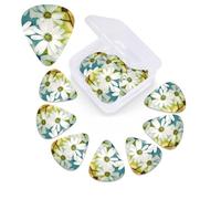 Daisy Flowers in Different Featured Framed Guitar Picks 12 Pack 3 Different Thickness Celluloid Guitar Plectrums with Guitar Pick Storage Box Personalized Guitar Pick for Acoustic Guitar Picks