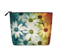 Daisy Flowers in Different Featured Framed Toiletry Bags for Women, Portable Travel Cosmetic Bag, Daily Organiser with Zipper