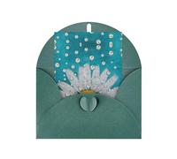 Daisy Flowers Patterned Dark Green holiday cards, thank you cards for anniversaries and birthdays