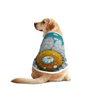 Daisy Flowers Print Dog Vest, Soft Breathable Pet Shirt Clothes Sleeveless Fashion Apparel For Medium Large Breeds