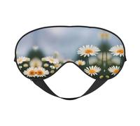 Daisy Flowers Print Soft Eye Mask – Adjustable Strap, Elastic Nighttime Shade for Meditation, Travel, and Yoga