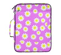 Daisy Flowers Purple Lavender Expandable Filing Folder Bag with Zipper Pocket, Multiple Compartments, Binder Organizer for School Office Travel