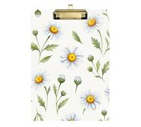 Daisy Flowers White Clipboard Cute Clipboard Letter Size Clipboards with Low Profile Metal Clip for Women Men Teachers Nurses
