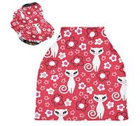 Daisy Flowr Cat Stretchy Baby Car Seat Cover,Canopy Nursing Covers,Soft Breathable Windproof Scarf Changepad for Winter Infant Breastfeeding Boys