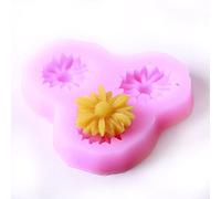 Daisy Fondant Icing 3 Cavity Silicone Mould x 5