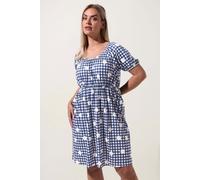 Daisy Gingham Mini Dress Yours Blue 22-24