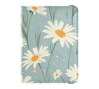 Daisy Green Floral Leather Passport and Vaccine Card Wallet Combo Travel Documents Organizer Protector Waterproof